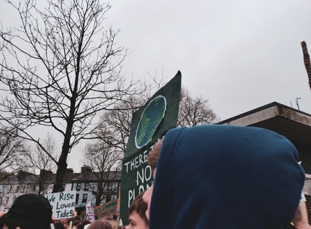 CBCMUN1's tweet photo. We are in Eyre Square today demanding #ClimateAction. As young people we are engaged &amp; involved in our futures. Watch us rise! #FridaysForFuture #ClimateStrike 🌍 https://t.co/PhPCBqb3h3