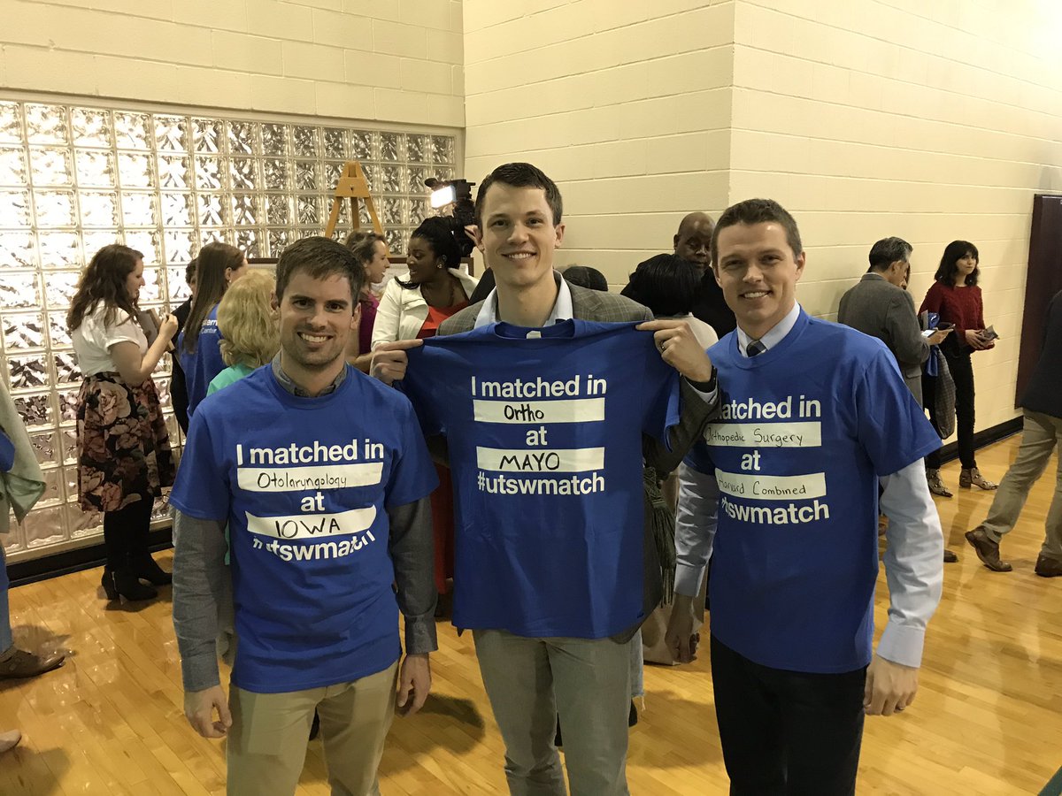 AAndersonUTSW's tweet photo. It’s Match Day!! And 4th year UT Southwestern Medical Students are pumped after learning where they’re going to residency. #UTSWMATCH2019 @UTSWNews https://t.co/klYk6Eervs