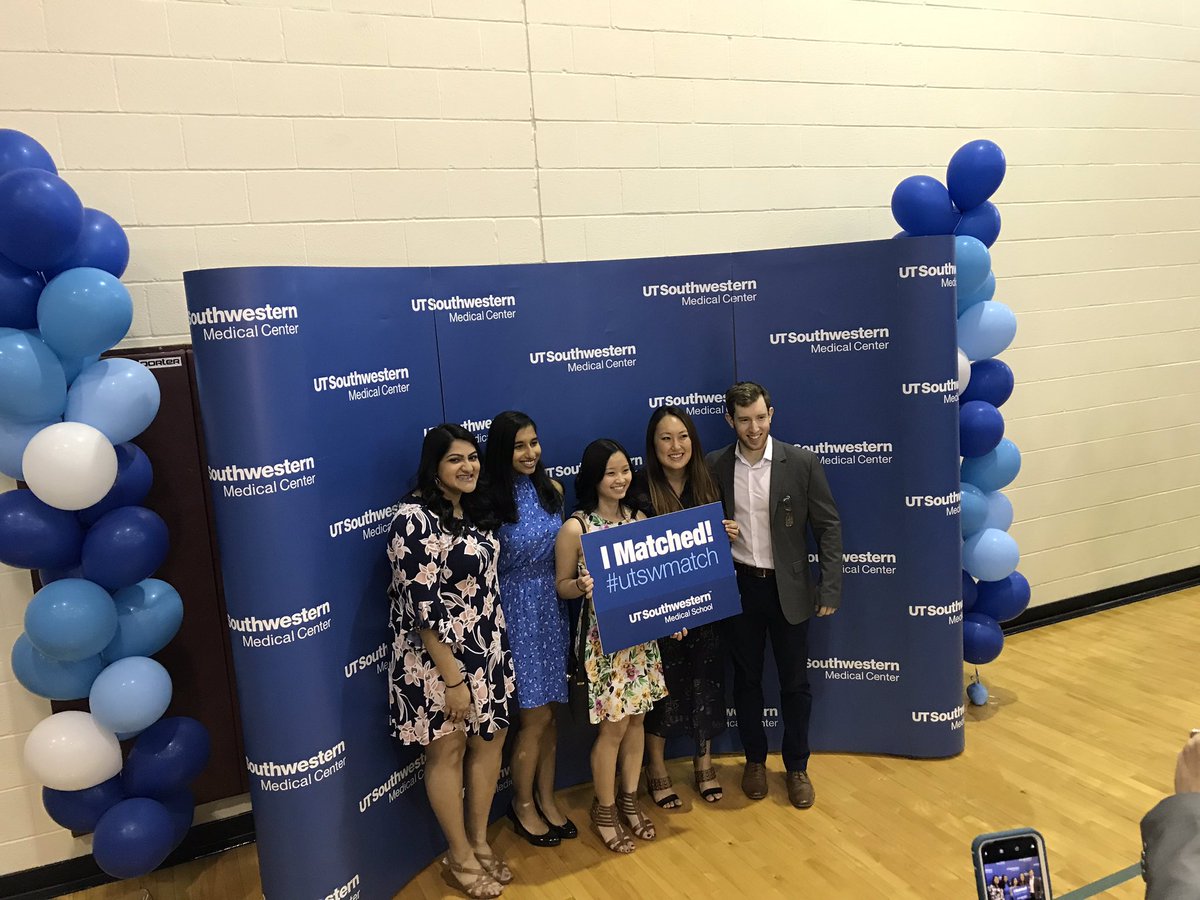 AAndersonUTSW's tweet photo. It’s Match Day!! And 4th year UT Southwestern Medical Students are pumped after learning where they’re going to residency. #UTSWMATCH2019 @UTSWNews https://t.co/klYk6Eervs