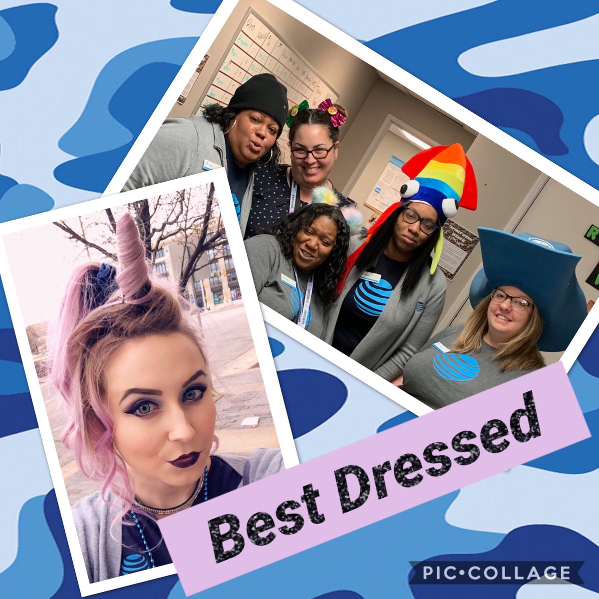 Meggs0614's tweet photo. Spirit Week Crazy Head/Hat Day!  Best Dressed winners!!! @RauchellC with the most votes!!! We are Krazy about our employees and customers!!! #KAMOconnects #Hunting4Number1 @okla_phillips @KAMOkonnects #unicornlife https://t.co/Soxy9x4bHm