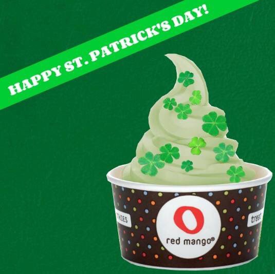 RedMangoRoute59's tweet photo. Top of the mornin' to ya! It's St. Patrick's Day Weekend and we can't wait to celebrate with a cup of froyo. Join us at 4931 S Route 59 Suite 113 TODAY, and receive 10% off your froyo purchase! #RedMango https://t.co/piL3zYaZrO