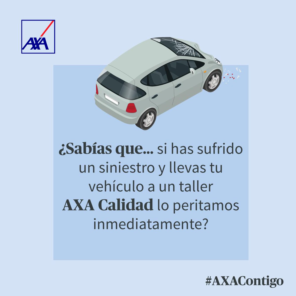 GuaschSeguros's tweet photo. Si necesitas peritar los daños de un siniestro, confía en los Talleres #AXACalidad. Te garantizamos el #peritaje de tu coche inmediatamente. #AXAContigo https://t.co/bpYQK1Ig96