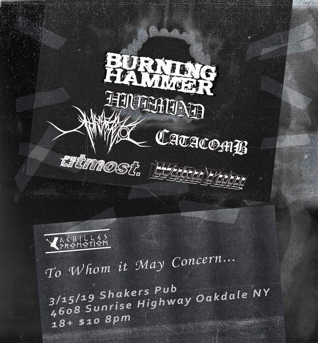 burningxhammer's tweet photo. Oakdale, NY tonight @ Shaker's Pub with @HivemindNH let's get this bread 

📷: @CasinoxCowboy https://t.co/eBU3boEzzg