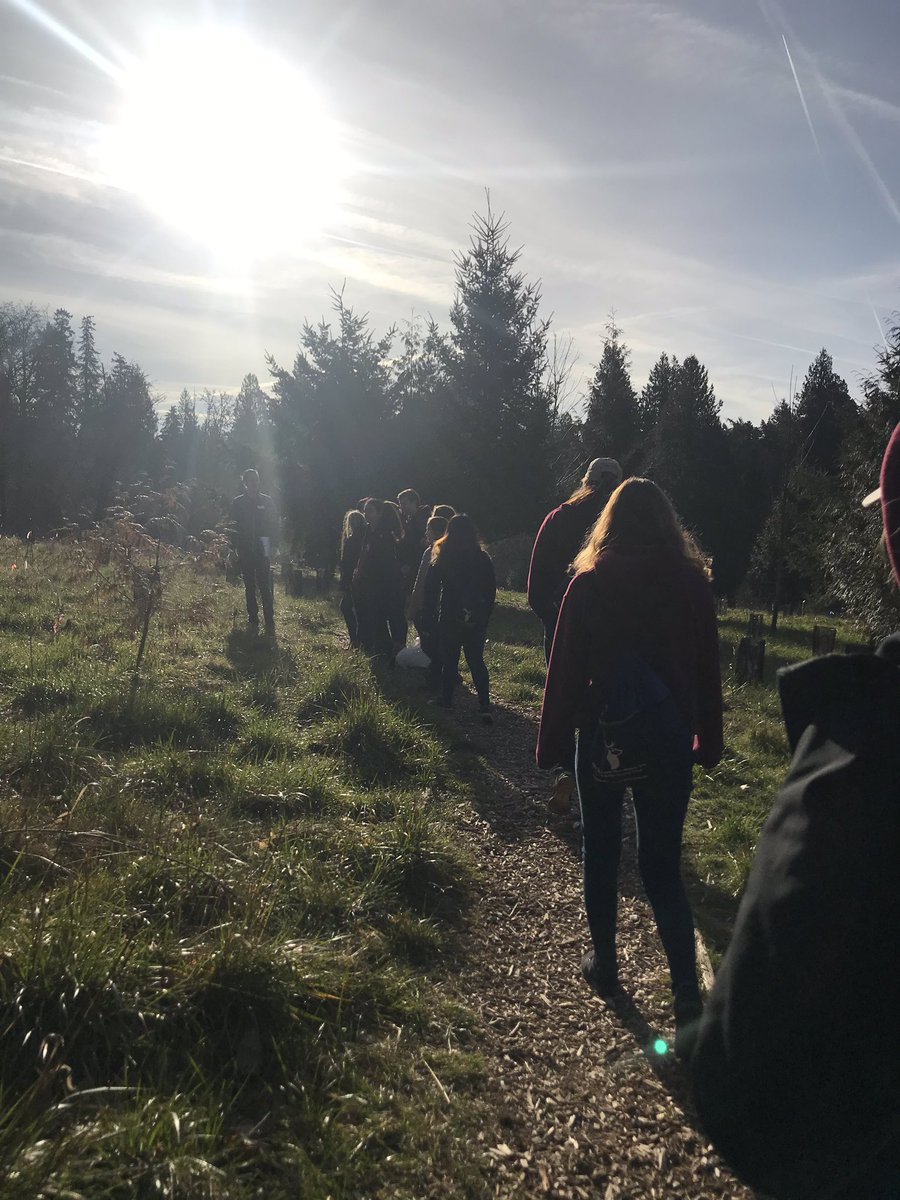 Mason took us on a hike before our service at Columbia Springs this morning. He let us try licorice fern and taught us about Western Red Cedar and invasive Himalayan blackberry