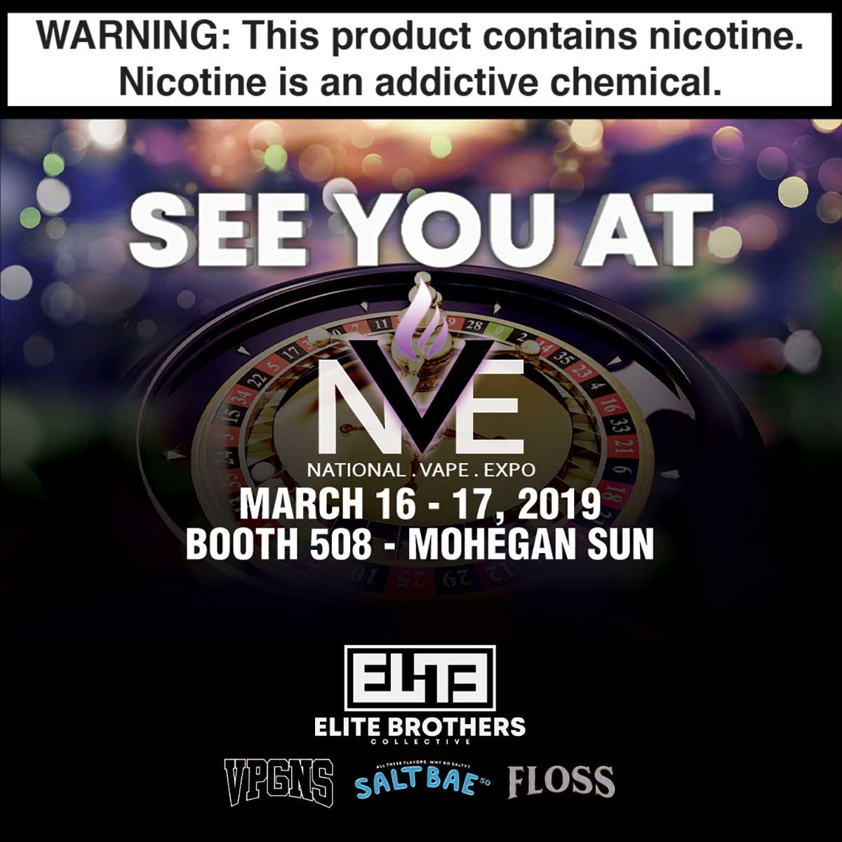 SaltBae50's tweet photo. Catch us with @elitebrotherscollective at NVE this weekend! Stop by booth 508! https://t.co/VE3hsHFQ2p