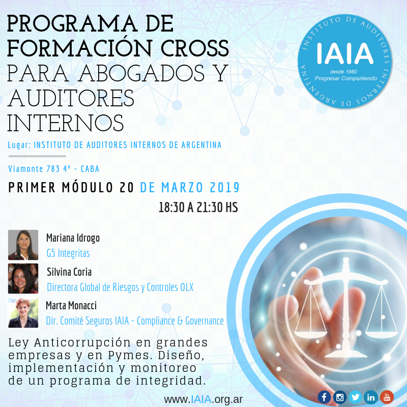 InstitutoIAIA's tweet photo. ¡ÚLTIMOS DÍAS PARA INSCRIBIRTE!
⚖️ PROGRAMA DE FORMACIÓN CROSS: Ley 27401 #Anticorrupción
Para #Abogados – #Auditores  

1° Módulo: Diseño de un Programa de Integridad.

Ver PROGRAMA: https://t.co/42YWDJ2On6
+ INFO: https://t.co/5c5g90daO3

Presencial / Streaming 

#SoySocioIAIA https://t.co/i6pt4neFmN