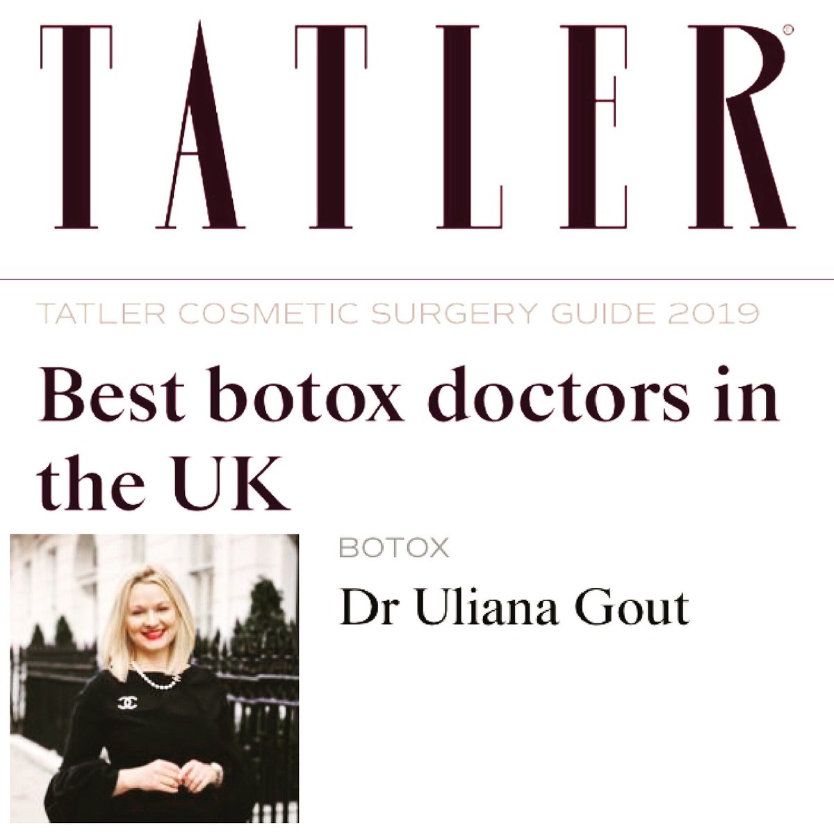 Happy Friday to all my lovely Friends - thanks Tatler Magazine for naming me one of UK’s ‘Best botox doctors’ 🤗🤗🤗 Really appreciate it! <a href="/tatlermagazine/">Tatler</a> @francesca__white <a href="/lam__clinic/">LAM Clinic</a> <a href="/lam__academy/">LAM Academy</a> <a href="/condenast/">Condé Nast</a> #tatler #tatlermagazine #tatleruk #harleystreet #mayfair #condenast