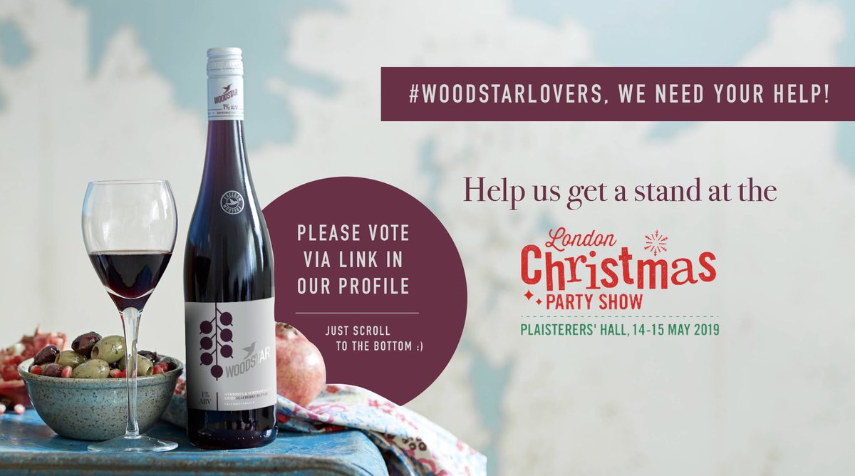 #WoodstarLovers, we need your votes! Please help us get a stand at the London Christmas Party Show by voting for us via this link: bit.ly/woodstarxmassh… ❤️ We're right at the bottom of the page, so scroll aaaall the way down and click on VOTE to submit. Thank you! 🍷