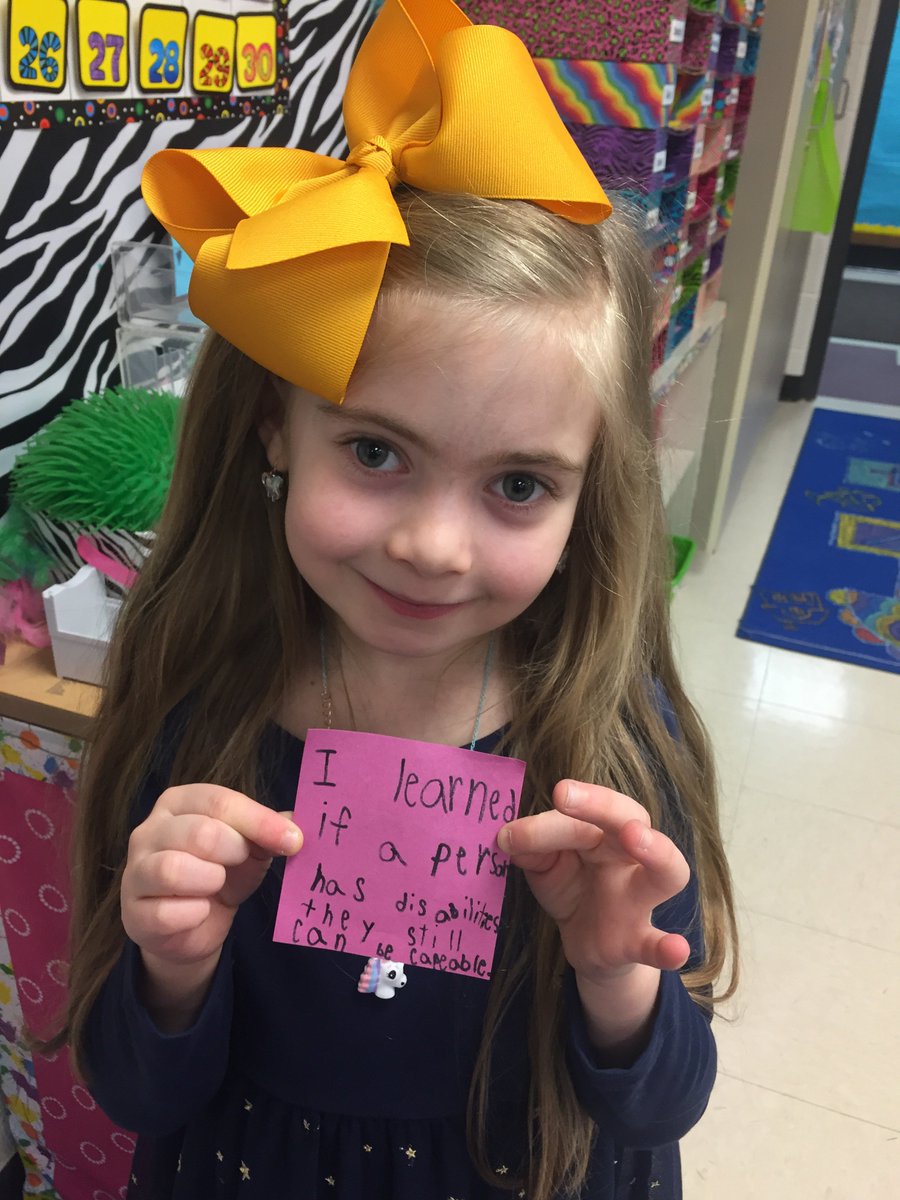 DrMartinHSYL's tweet image. Awesome to see kids in Kindergarten reflecting on their experience during Capeabilities over Disabilities week!  #capable #d73inspires #d73bringsthejoy @PaulaKluth