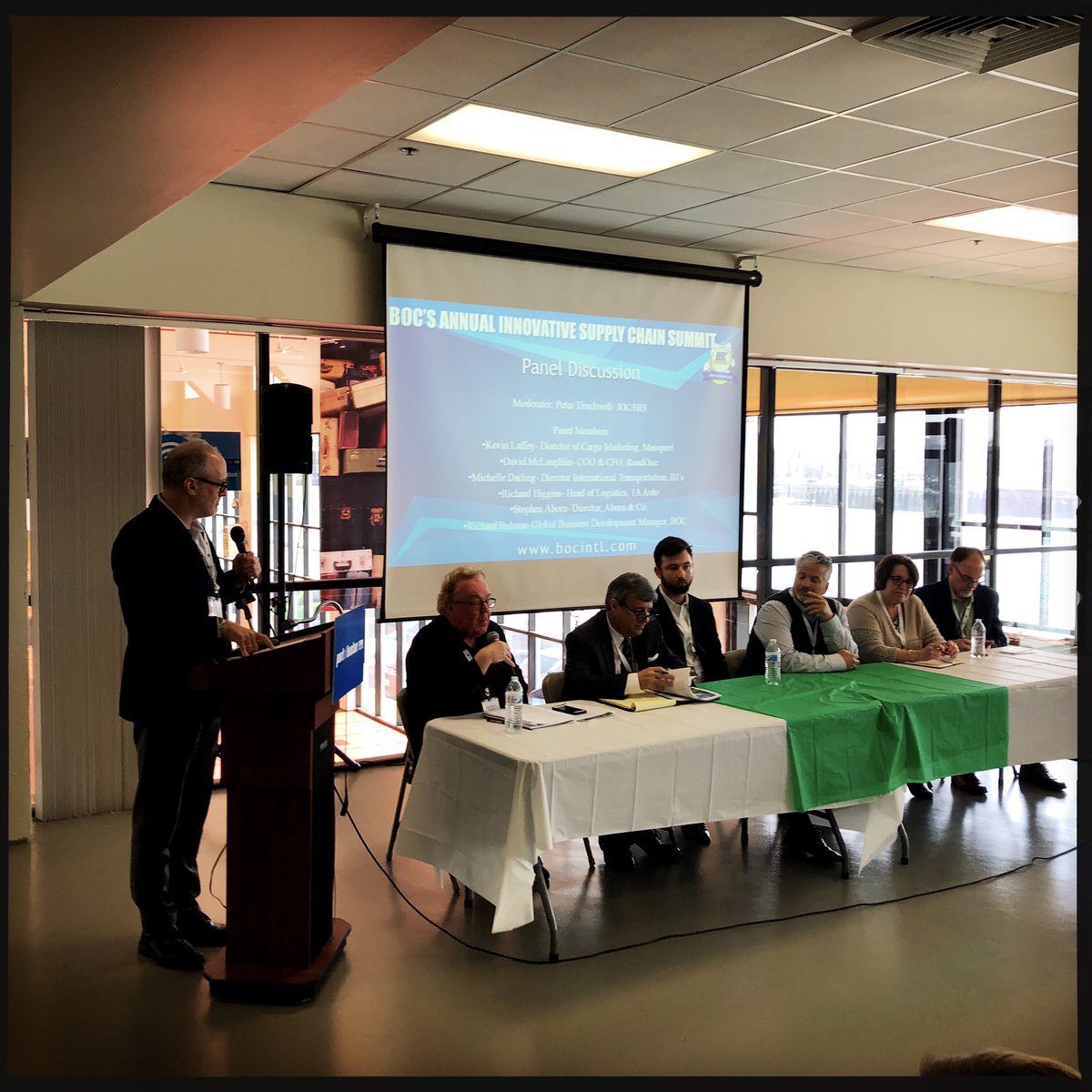 AbornCLPod's tweet photo. @PeterTirschwell moderates the panel @bocintl_es Innovative Supply Chain Summit with Kevin Laffey - Stephen Aborn - Michelle Darling - Richard J. Higgins - David McLaughlin - Richard Bulman

#globaltrade #boston #massport #international #trade #freight #southie #happystpaddysday https://t.co/B3AmqVQuLh