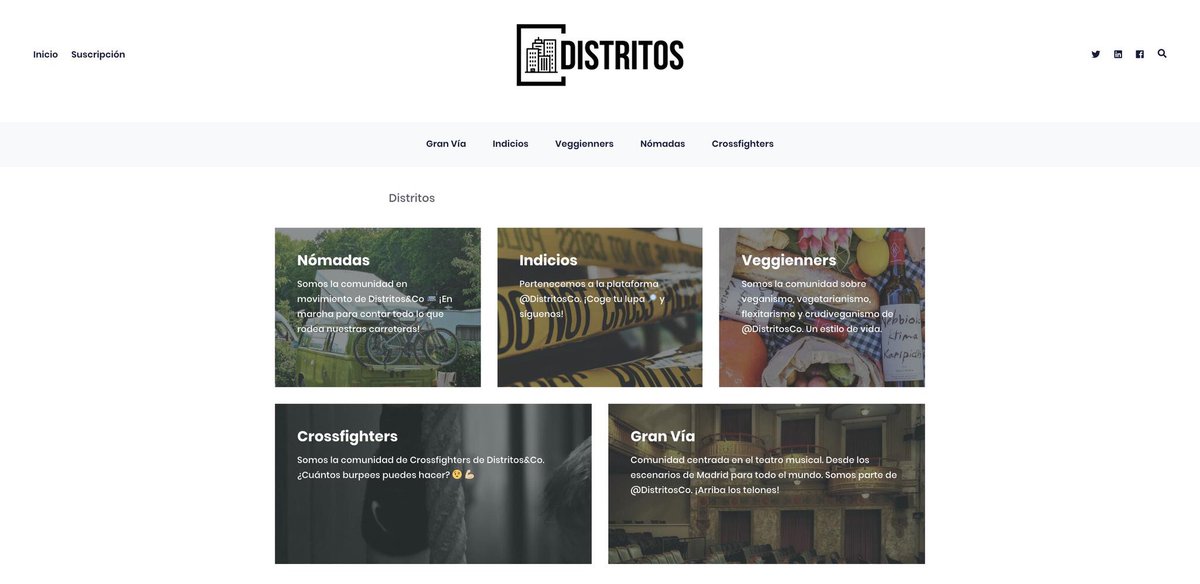 DistritosCo's tweet photo. Ya está abierta nuestra página web ➡️ https://t.co/l7yeWzOKdT ⤵️
En ella podrás encontrar contenido de nuestras 5️⃣ comunidades.
#DistritosCo https://t.co/CgoP34WP6O