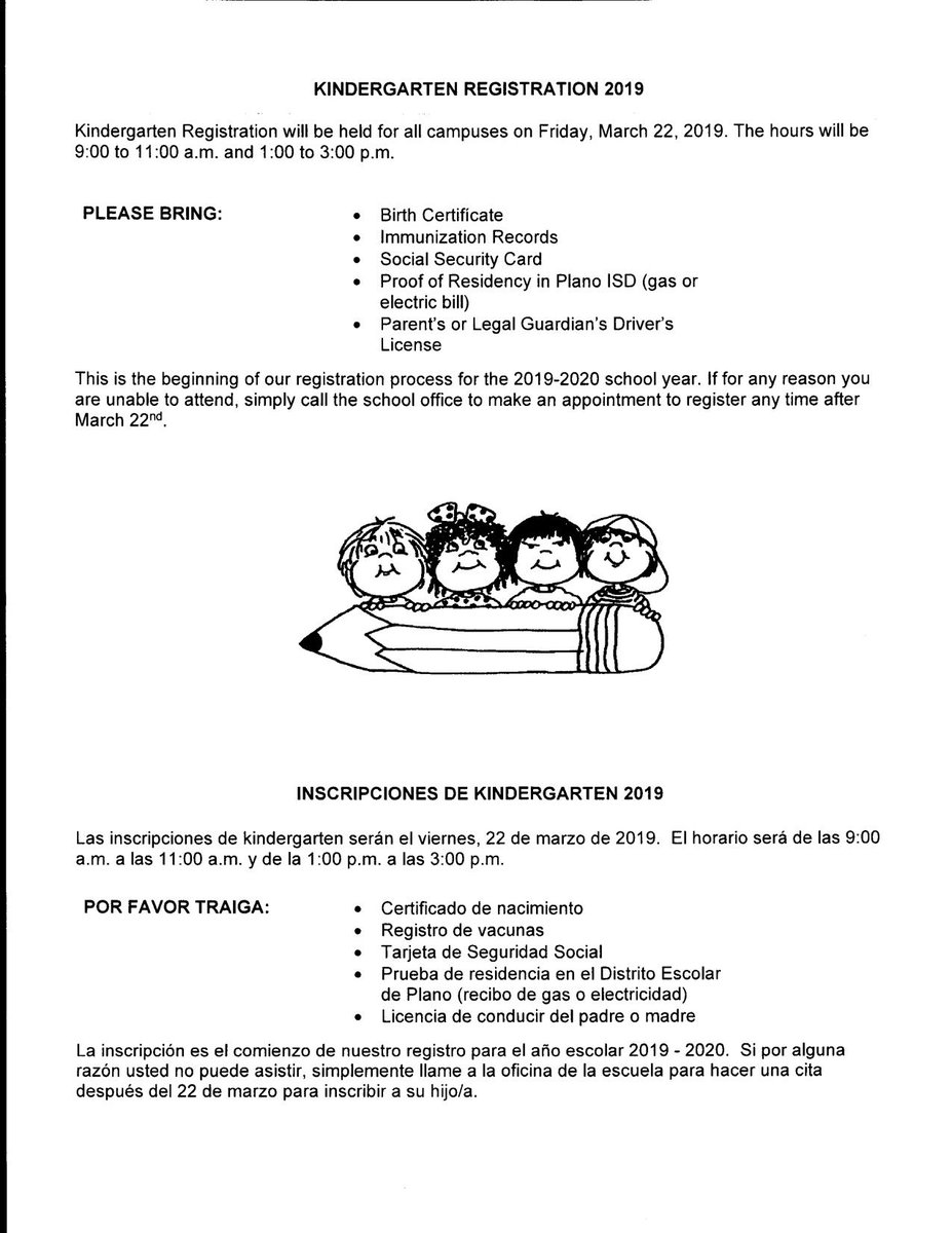 Kindergarten Round-Up is here! Bring the items listed below to the school gym on March 22nd to enroll in Stinson Elementary! Enrollment forms will be provided when you arrive.

Please share with families of future Stinson Stars (starting Kinder in August 2019.)