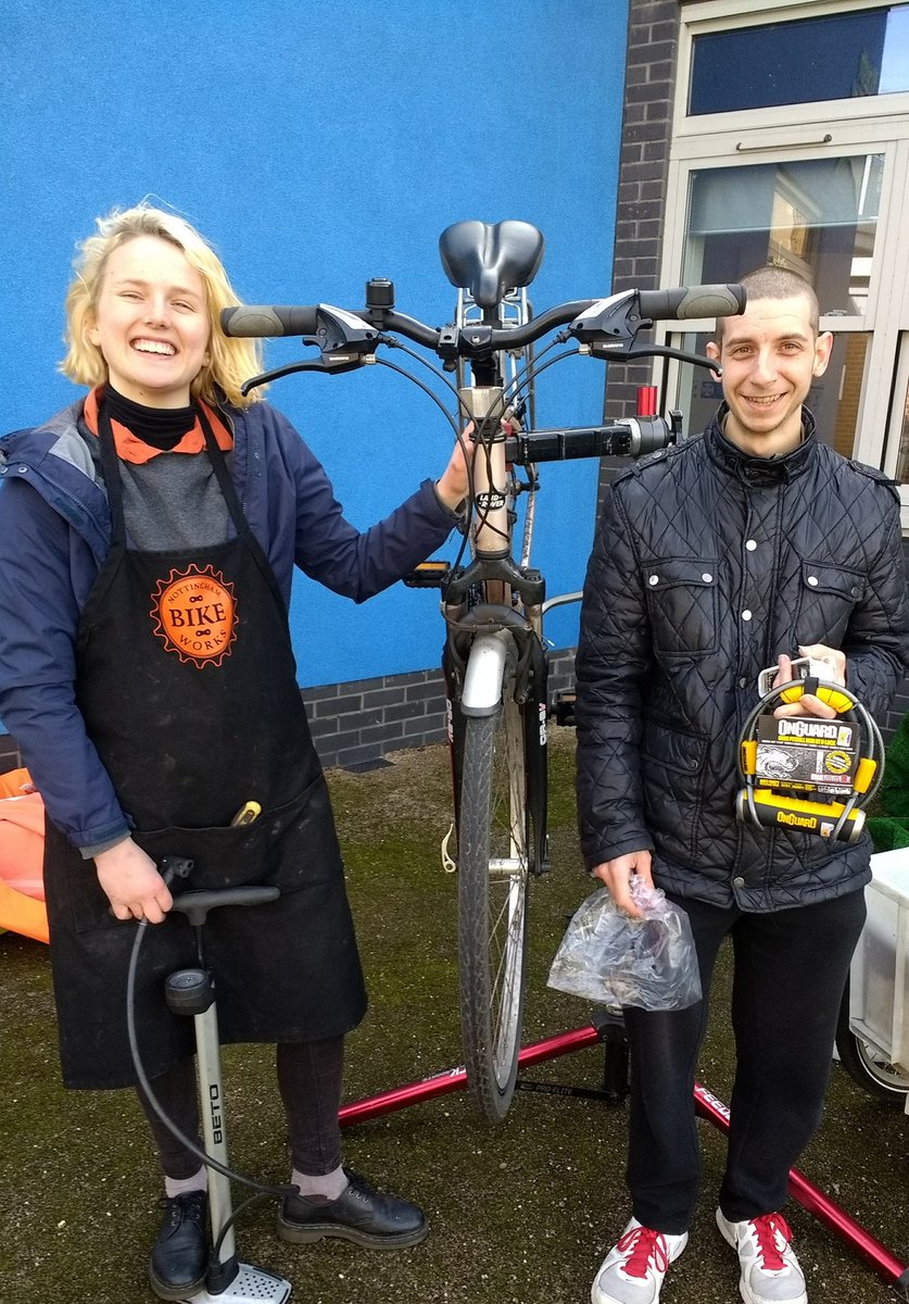 SustransEMids's tweet photo. #sustransaccess great day at Bulwell #jobs fair,many great #sustainable travel chats&amp;thanks @nottsbikeworks for fixing #jobseeks #bikes so they can get to appointments, check https://t.co/BRyetAqRcM @MyNottingham @RideWise1 @Transport_Nottm @nottmjobs @jobnottingham @JCPInNotts https://t.co/6YsyaiKEbn