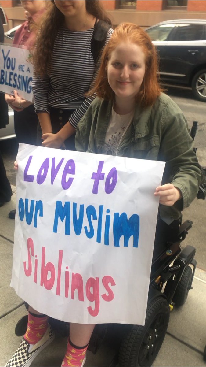 A stunning portrayal of solidarity where many have gathered outside the Islamic Center of NYU wishing worshipers words of support and love. Many Muslims are walking in with tears, overwhelmed by the kindness.