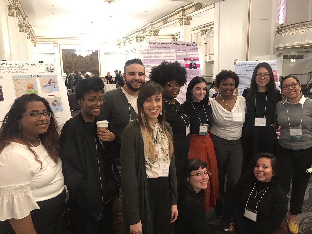 BCThinkers's tweet photo. Congratulations to the amazing @BklynCollege411 undergraduates and graduate who presented at the Eastern Sociological Society today! #ess #brooklyncollege #bcstudent https://t.co/wAsq3WNEqo