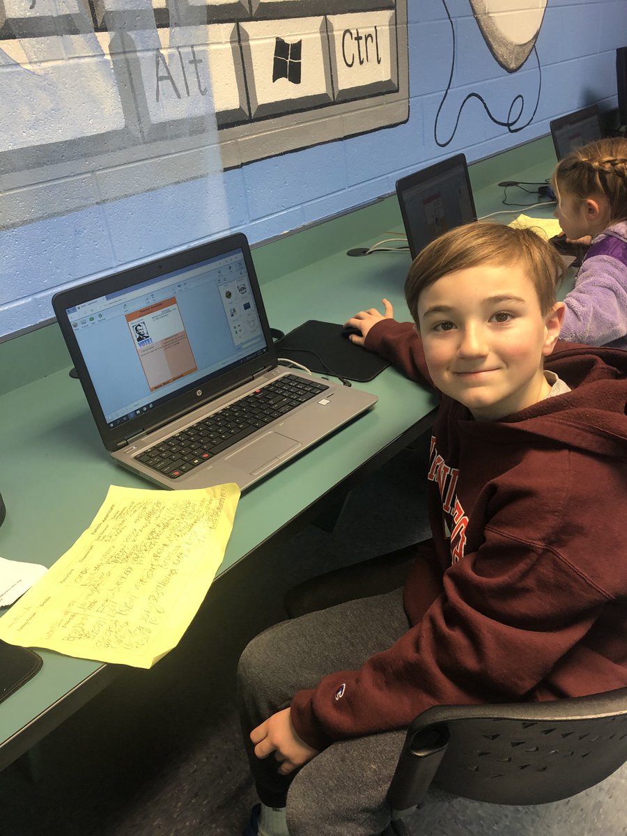modenasclass's tweet photo. Fun project using technology and learning about famous Americans #TmesEagles https://t.co/1Gw8APkrm6