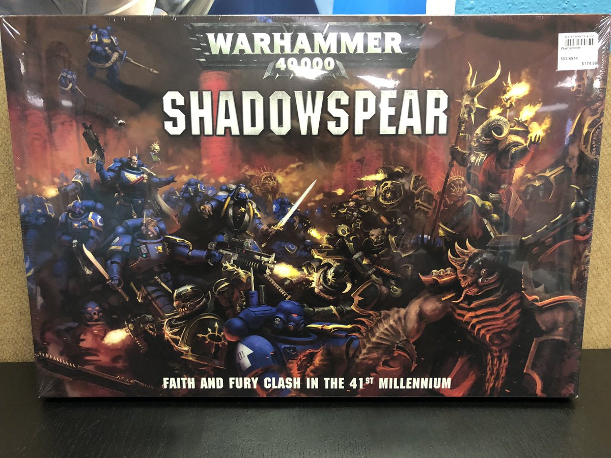 Brand new today! Warhammer 40k Shadowspear! Humongous starter box with two complete armies, base rule book, base codex for Two factions.  A great place to start either the big 40K game or get into Kill Team as well! #ThereIsOnlyWar