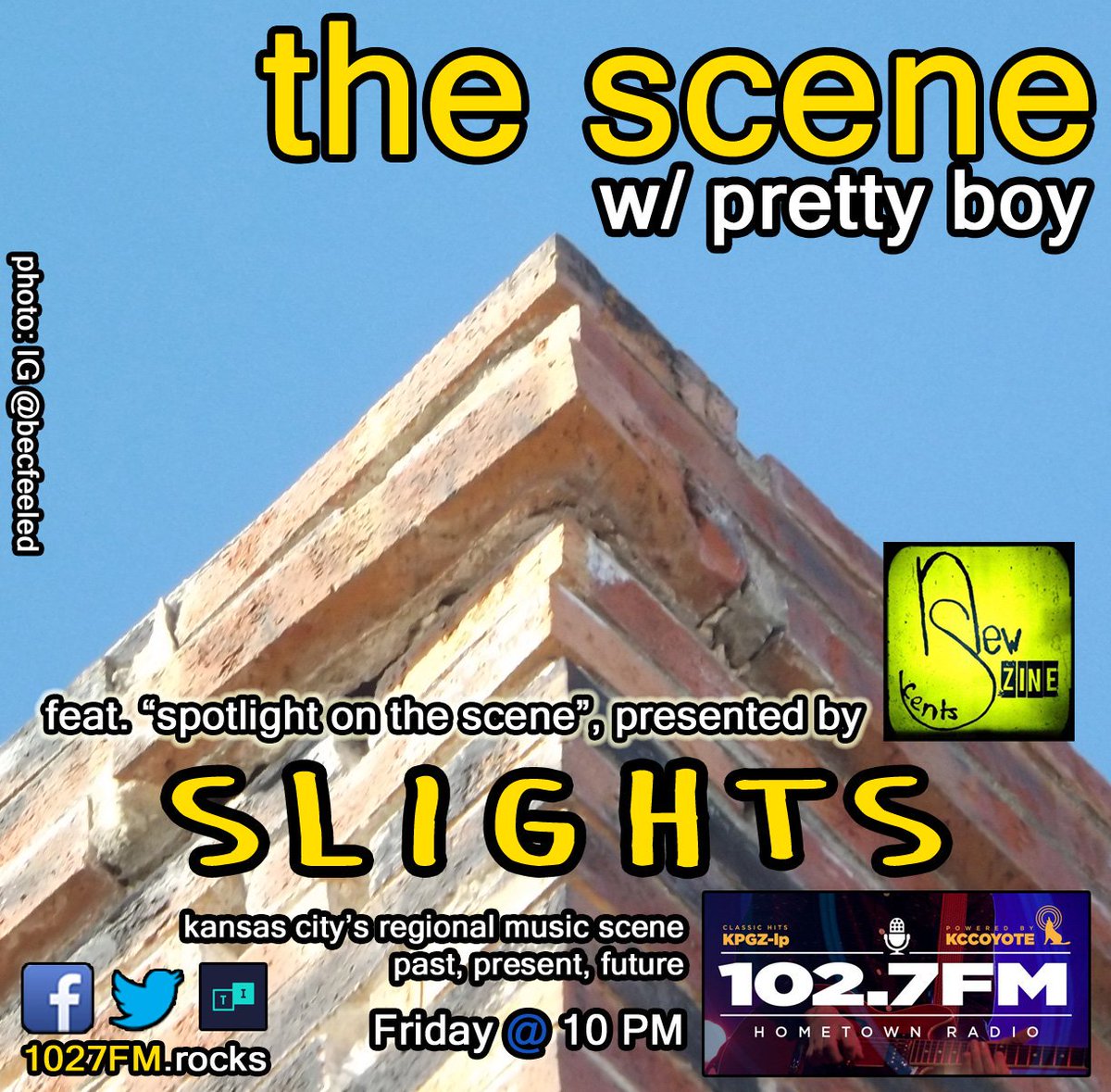 Churkendooser's tweet photo. TO-NITE!!! "Spotlight on #TheScene" pres. by @newscentszine: #SLIGHTS! 10pmC @1027FMRocks https://t.co/Ns5ic3THDs #KCMO #supportlocalmusic https://t.co/YU6AtjUf1Z