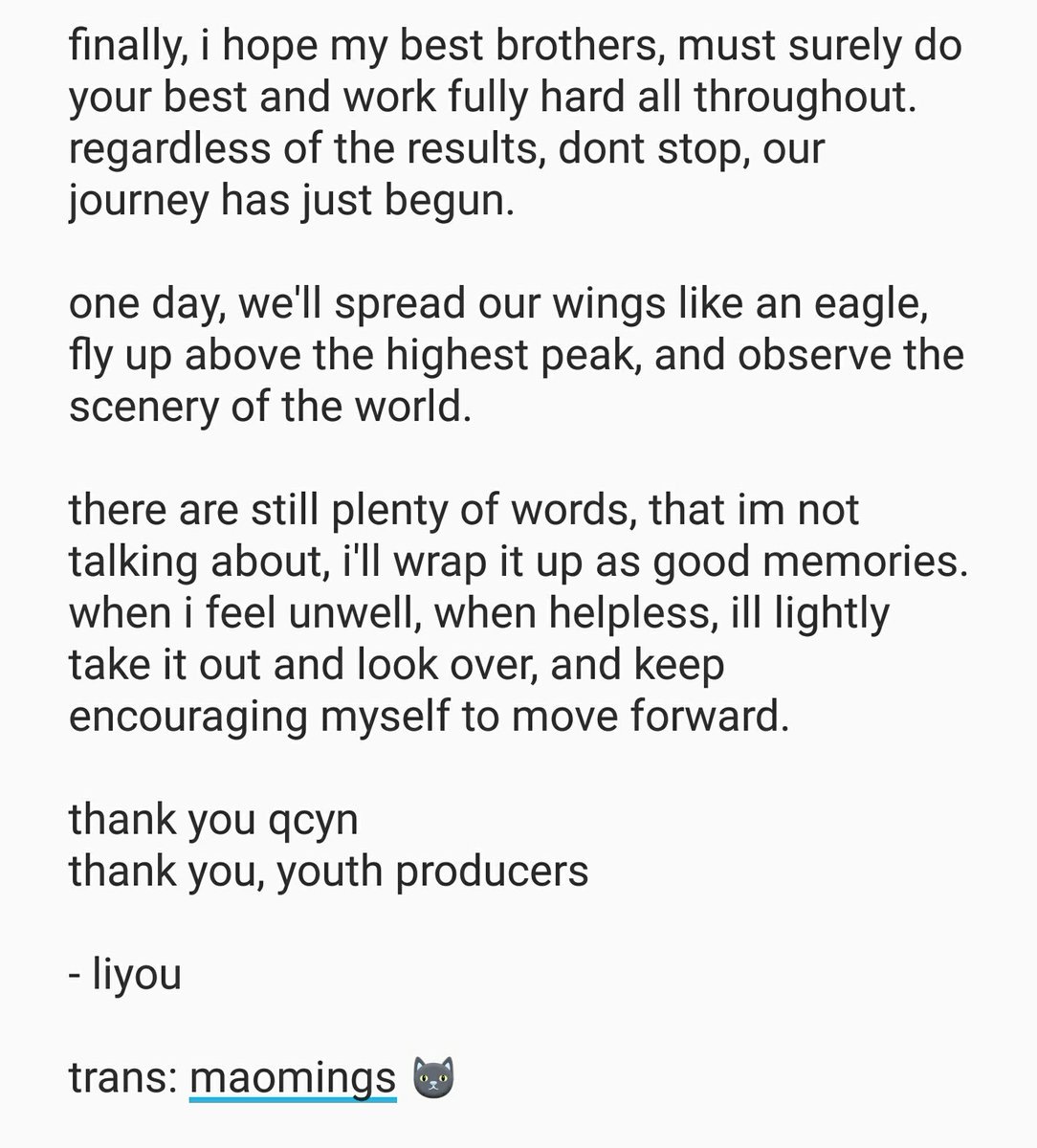 chuwanniing's tweet photo. 190315- #liyou weibo
“the day i was leaving i cried helplessly once again, only then i knew that boys can be so vulnerable... really dont want to leave~ but all good things must come to an end, perhaps if i get off the train, the scenery will even be wider~” #李由
full trans👇 https://t.co/LJaDDj60PO