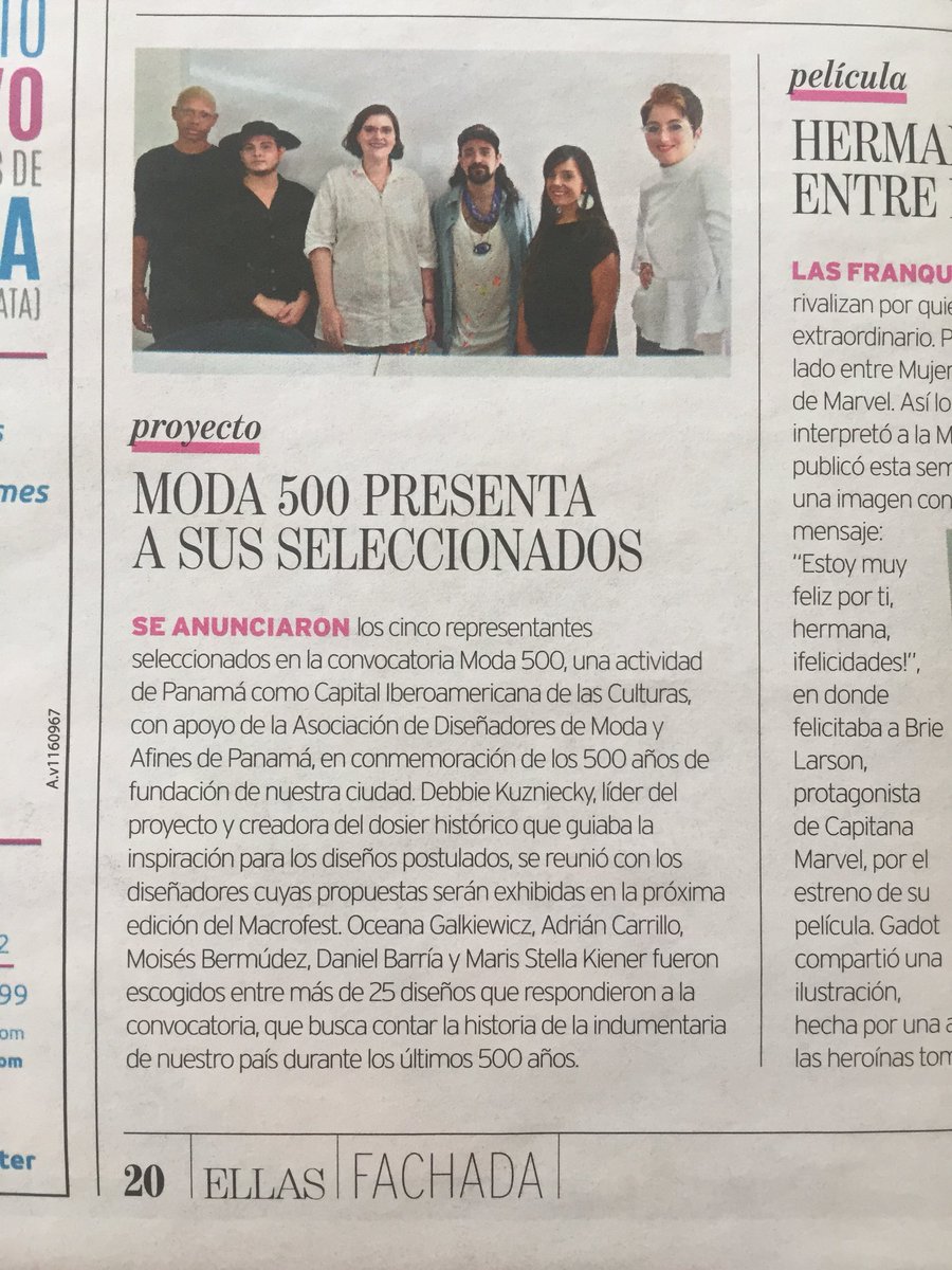 Ciudadpanama500's tweet photo. HOY #Moda500 en @revistaellas.👗👕 ¡Felicidades a los ganadores!🌟 #PANAMA500 #HaciaLos500 https://t.co/nd54neTS1Y