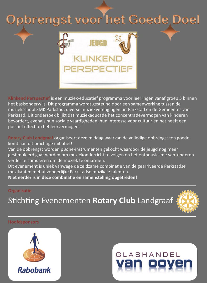 Zondag 19 mei vindt er een uniek muzikaal evenement plaats in hotel Van der Valk in Heerlen!  Zie afbeeldingen voor nadere info...