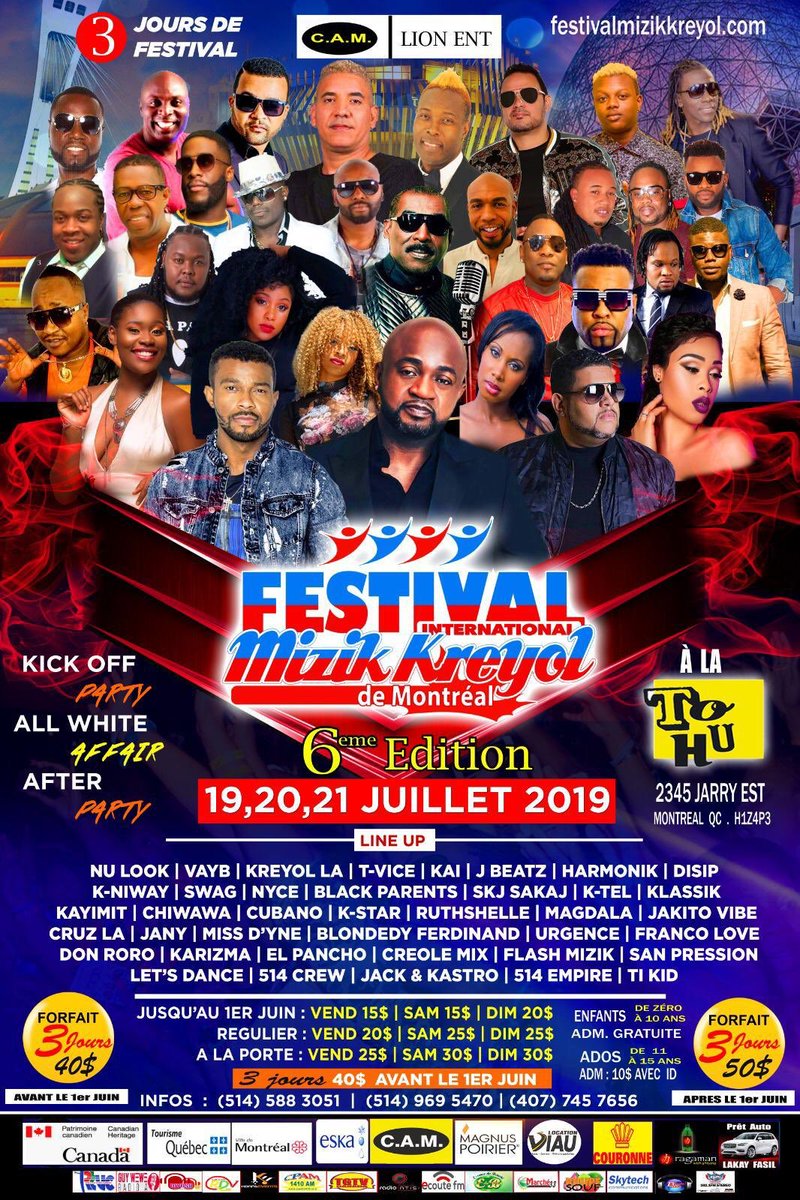 FreshUpKonpa's tweet photo. 19,20,21 Juillet Festival Mizik kreyol  Nyce bebii Nyce! https://t.co/TjtFTPwtXt
