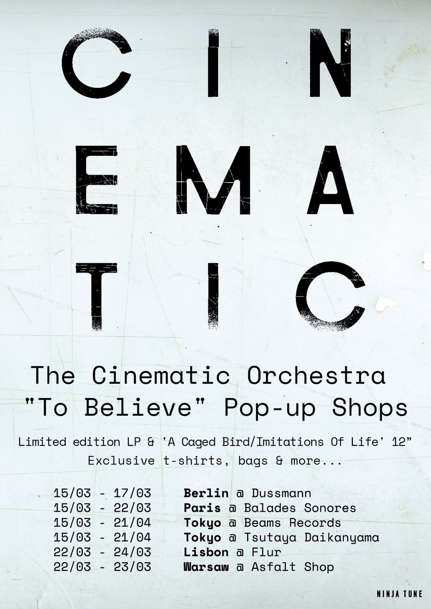 Pour célébrer la sortie de « To Believe » de <a href="/TCO_Official/">Cinematic Orchestra</a> un pop-up exclusif s’installe aux <a href="/BaladesSonores/">Balades Sonores</a> avec l’album sous tous ses formats CD / LP / LP deluxe et du merch exclusif créé pour l’occasion.