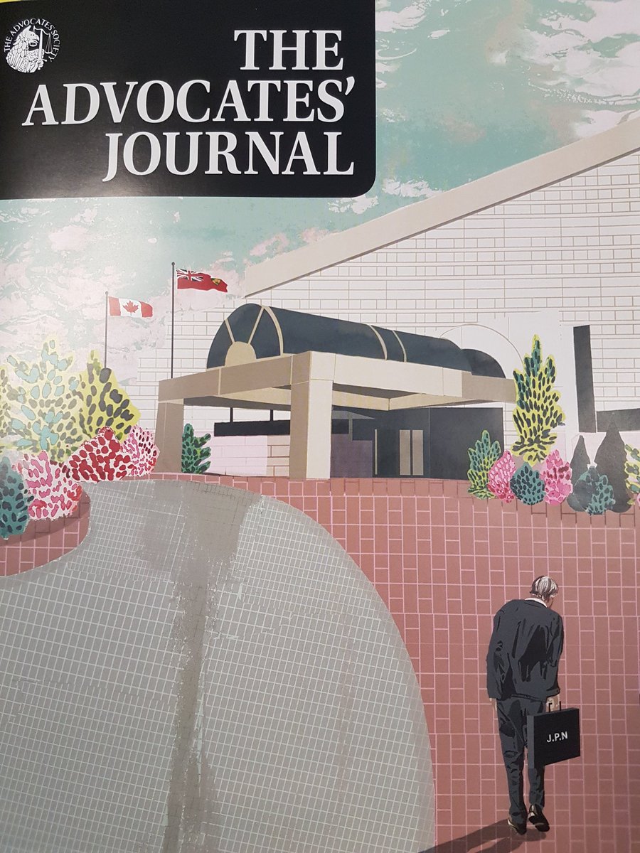 It's not everyday that the lion-hearted gentleman litigator who founded your firm gets memorialized in art on the cover of The Advocates' Journal. Rest in peace, Mr. Nelligan. <a href="/Advocates_Soc/">Advocates' Society</a> <a href="/NelliganLaw/">nelliganlaw</a>