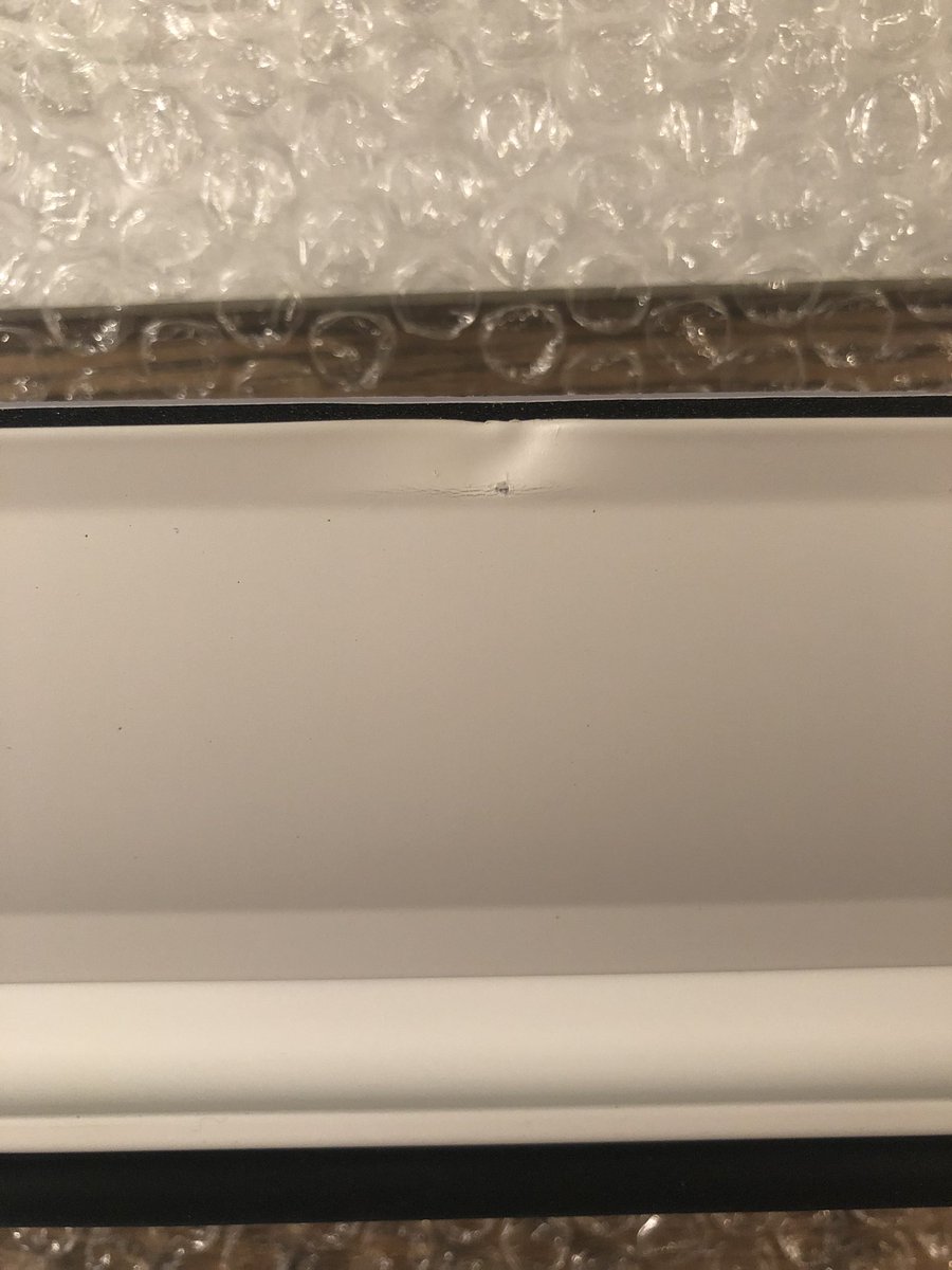 JamieF1nn's tweet photo. When you wait 2 weeks for a custom made @BlocBlinds for a babies nursery and it arrives stained and dented 😩 https://t.co/jlYin04iWn