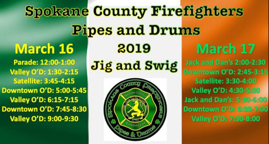 spokaneco8_3711's tweet image. 👀 for a great organization to support &amp;amp; amazing 🎶🎶 ?
Here is the @ScffPipes schedule 👇
The band plays when we laugh &amp;amp; cry.. #StPatricksDay is their biggest fundraiser.. so find a dude in a kilt as ask to purchase merch. 20.00 buys a lot &amp;amp; the band gets to travel! 🍀