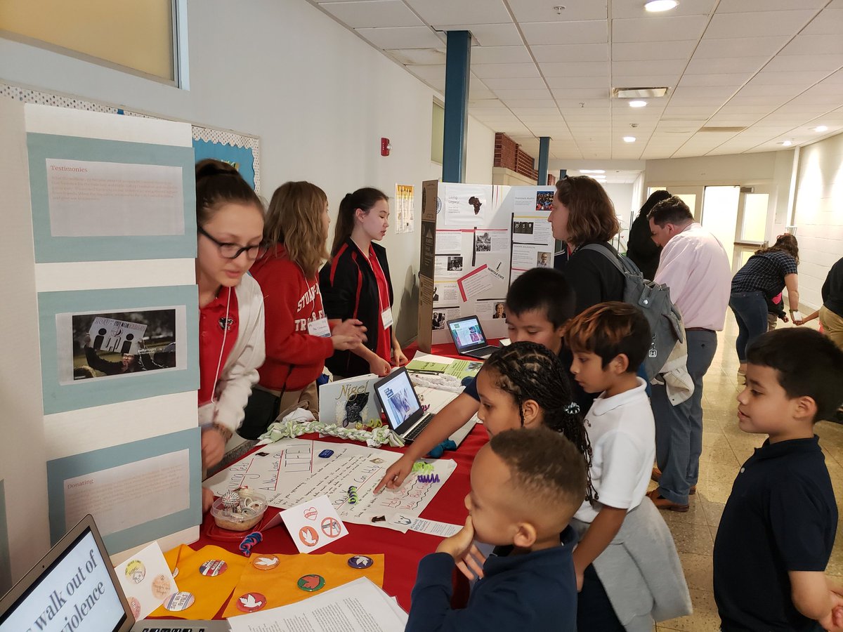 StuartHobsonSEM's tweet photo. Stuart-Hobson students participated in the DCPS 2nd Annual SEM Fair---promoting awareness about gun violence prevention and animal welfare. They also shared their mini-exhibit about the legacy of Historically Black Colleges &amp; Universities. https://t.co/Q8f14jpo1q