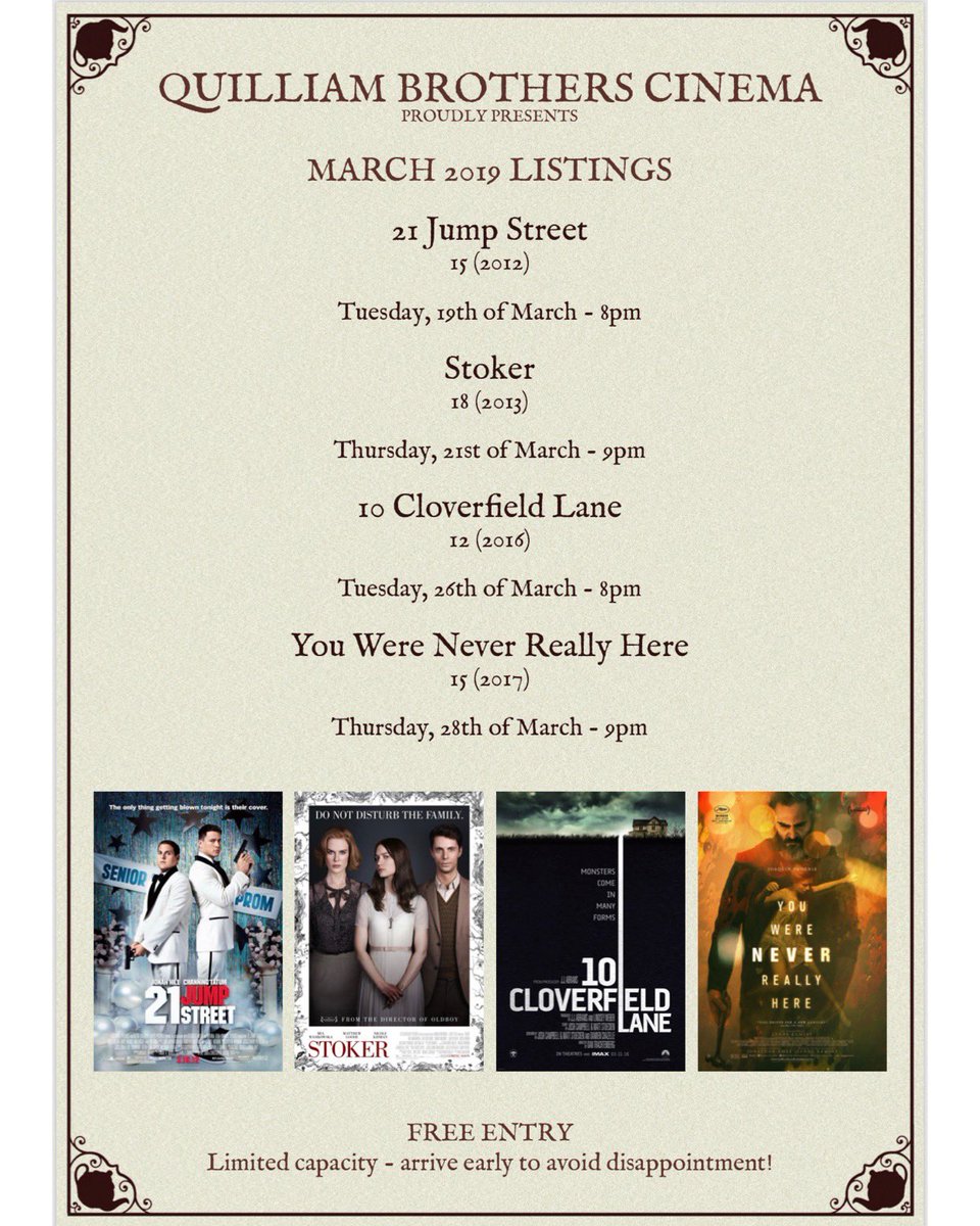 NCLTeahouse's tweet photo. Get out of the wind 💨 and in to our cozy underground cinema 🎞 some corkers on for the rest of March! FREE ENTRY FOR ALL. https://t.co/UmRl3IDal2