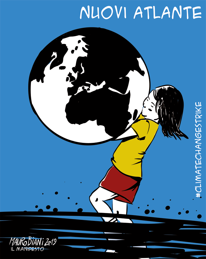 maurobiani's tweet photo. #ClimateChangeStrike Aiutare Atlante. Per @ilmanifesto https://t.co/sSyAkoSy9d