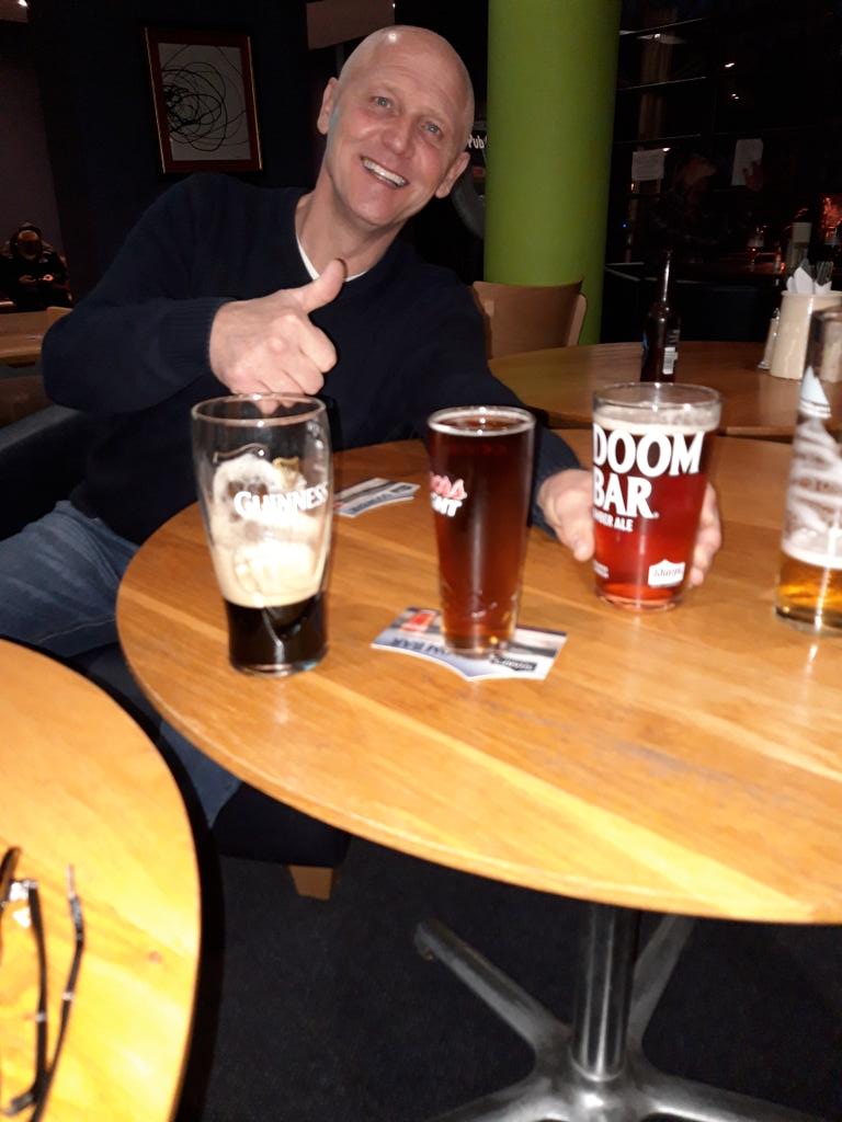 FilobeddowPhil's tweet photo. Half a best bitter in honour of my dad and bestie Johnny who died earluer today. I'll miss him dreadfully. Brackers never bought him a beer either! https://t.co/Fb1tF1EKUV