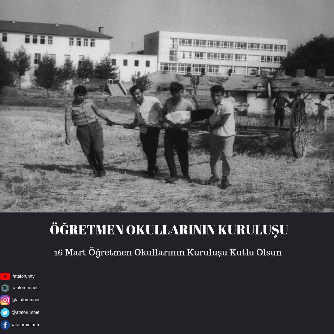 ataforumnet's tweet photo. "Öğretmen Okullarının Kuruluşu • 16 Mart'a Özel" videosu, 16 Mart Öğretmen Okullarının Kuruluşu'na özel Ataforum TV'de yayında..
#tarih #ataforum #ataforumtv #öğretmenokulları #köyenstitüsü #16mart #meb #okul https://t.co/cSEuUtATnH