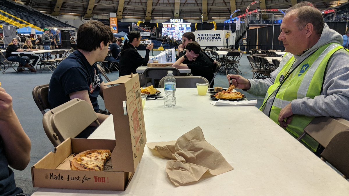 Team_5678's tweet photo. Lunch time! Next match is Qualifications #23 https://t.co/4gl3CXFS8c https://t.co/MVkQjfMZ1f