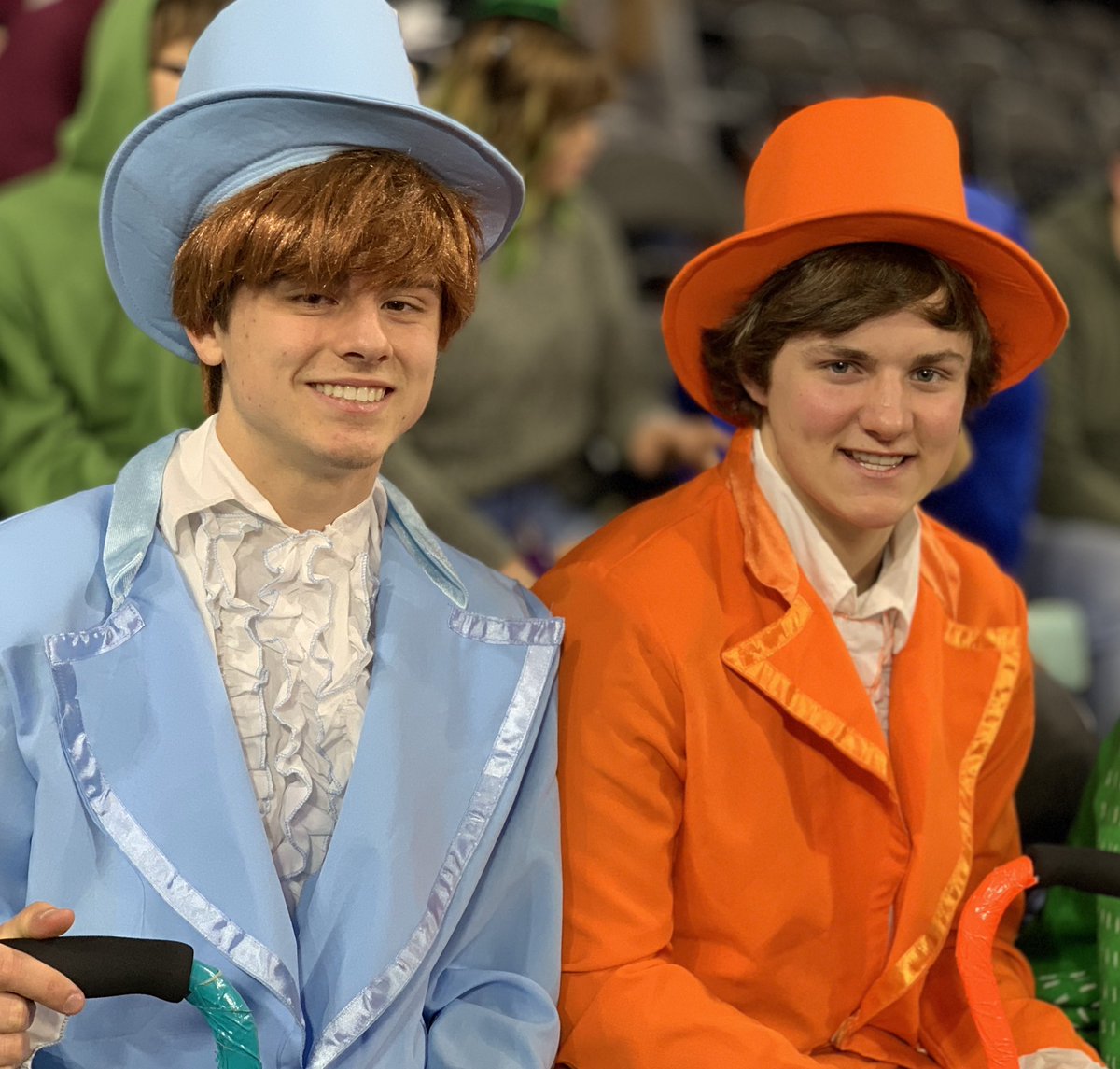 Harry and Lloyd are hanging out in the Madison student section this afternoon at the <a href="/PREMIER_Center/">Denny Sanford PREMIER Center</a>. #DumbAndDumber