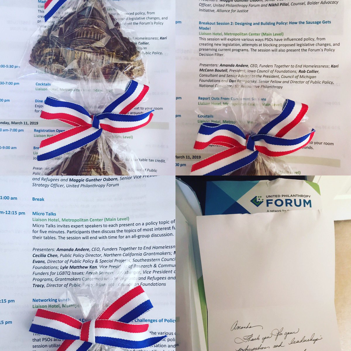 AmandaAndere's tweet photo. Presenting twice this week at @unitedphilforum Policyworks & #FOTH19 means twice the chocolate for #TGIF. Thanks always to the great team for their personalized appreciation https://t.co/EEcX3Cmxr8