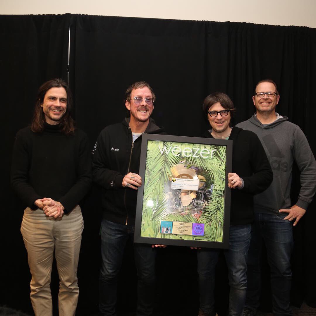 Its been a while, man, lifes so rad. A while, that is, since we were awarded with a gold record! Thanks to everyone - Mary the <a href="/weezerafrica/">weezer cover africa by toto</a> twitter girl, our fans, terrestrial and satellite stations, streaming services, and Crush management - for supporting this crazy single!