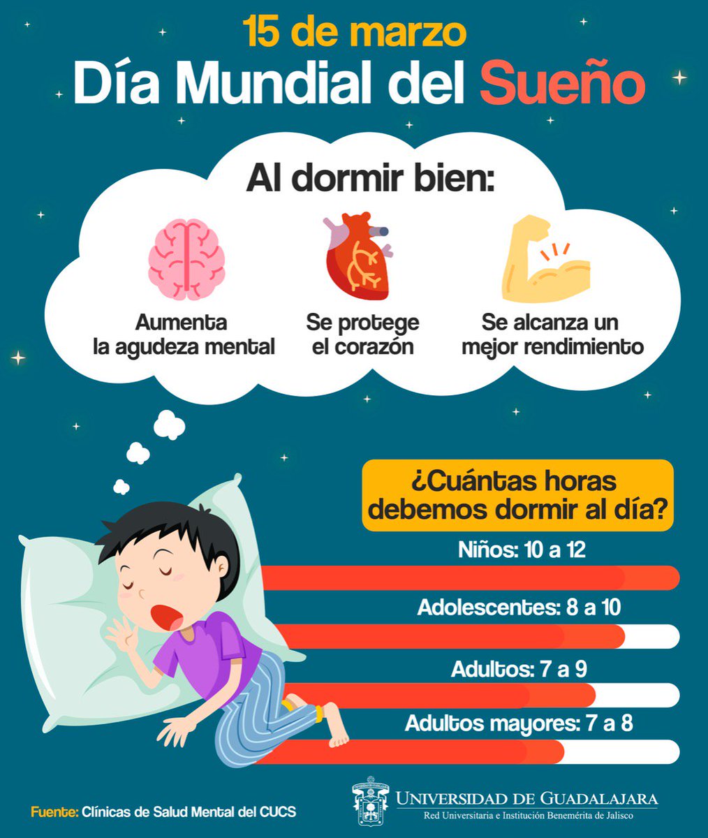 Universidad de Guadalajara on X: Hoy es el #DíaMundialDelSueño