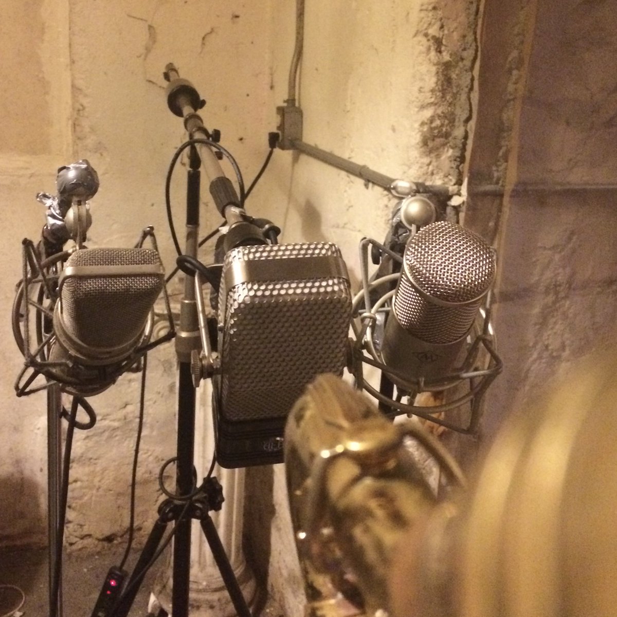 Mic shootout for Here’s Hearing Things, if you must know, the big one (AEA 44) won.