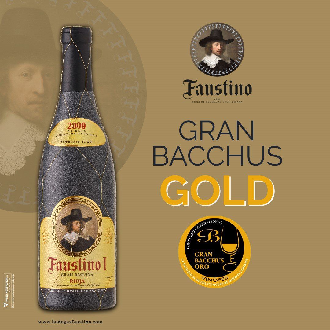 What a great honor! Our Faustino I Gran Reserva 2009 earned the “Grand Bacchus Gold” at the 2019 Bacchus Awards. Just 23 out of 1650 wines that were assessed by a group of experts received the coveted golden recognition🏅

Read all the details here: buff.ly/2HmpVQL