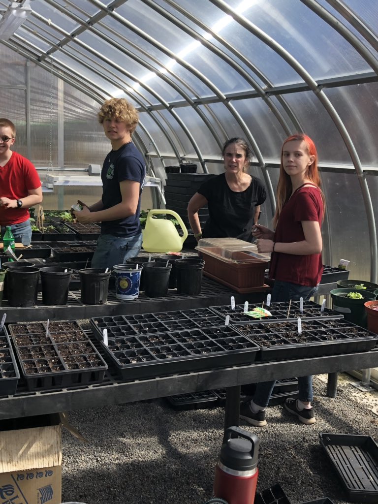 renee_christop's tweet photo. Planting more veggies and herbs! Farm to table @TSTboces @jpodolakcte #CTEscience💜 https://t.co/gfWQdGSwwc
