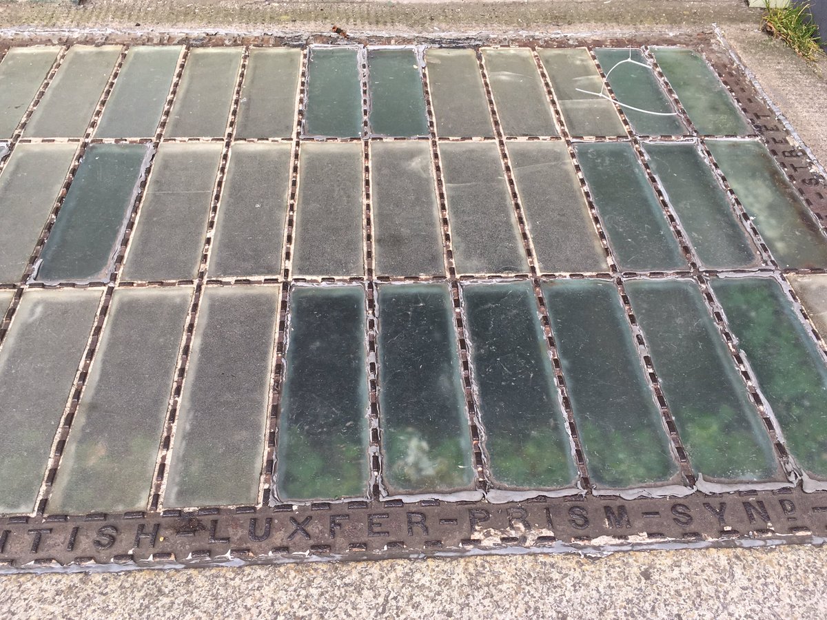 Arran Henderson (@arranqh) on Twitter photo Pavement Lights are set into pavements to allow  sunlight into cellars below. Had their heyday 1880s- 1920s and use anidolic prisms (in the glass blocks/bricks) to increase the light.  An unremarked part of our streetscapes.  These 2 examples from Lennox St. D8. 
#dublindecoded Pavement Lights are set into pavements to allow  sunlight into cellars below. Had their heyday 1880s- 1920s and use anidolic prisms (in the glass blocks/bricks) to increase the light.  An unremarked part of our streetscapes.  These 2 examples from Lennox St. D8. 
#dublindecoded