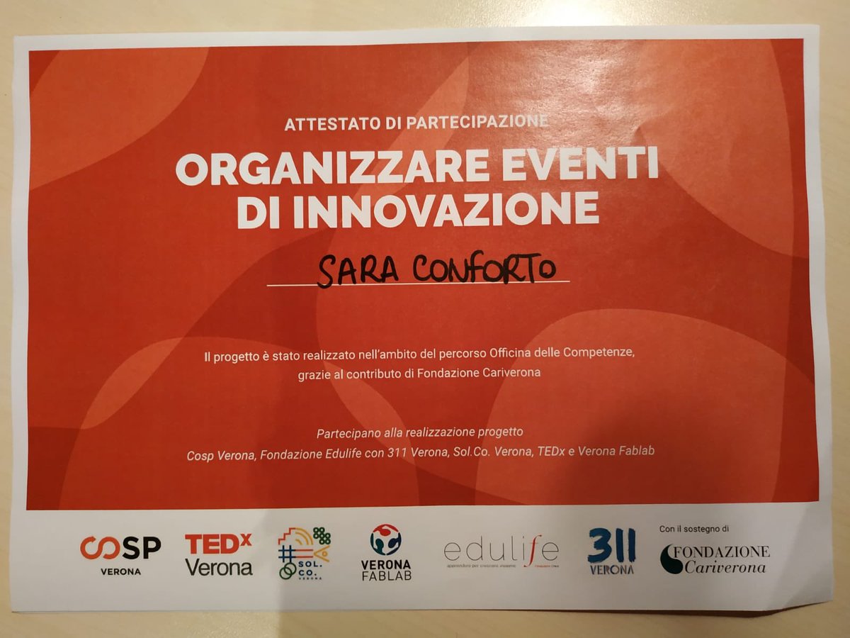 saraconforto's tweet photo. Oggi si conclude un’esperienza fantastica. Sono state due settimane impegnative ma mi hanno permesso di crescere moltissimo, due settimane piene di idee e creatività, due settimane condivise con persone fantastiche. 
Grazie a #tedxverona per questa opportunità. 
#tedx #311verona https://t.co/bSPSX2FWOP