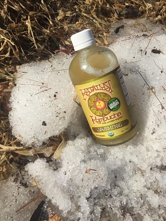 Goodbye snow.  Hello spring!  #Jasmine Kombucha:  a light refreshing start to the season! Stop by to try!
#tastingroom hours Fri 4-7pm Sat 2-6pm
#KatalystKombucha #booch #jasminetea #directtrade #workerowned
