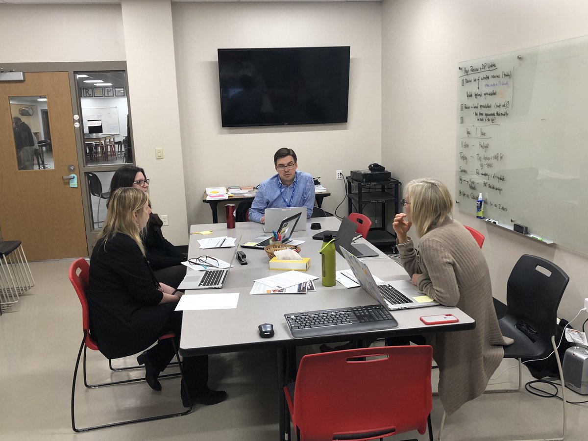ICT team collaborating and planning with Jonathan Adams on how to integrate Digital Citizenship into health classes at NCHS. #allaboutintegration
