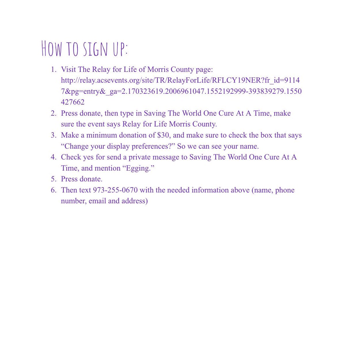MorrisRelay's tweet image. EASTER IS ON ITS WAY!! save the hassle of hiding eggs &amp;amp; support the morris county relay for life by letting us “Egg your house”!! We have teamed up with the easter bunny so your kid(s) wake up to a yard full of 50 candy filled eggs