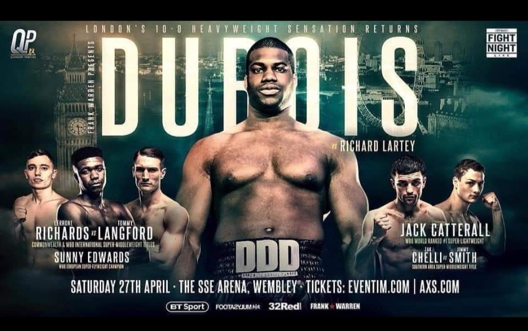 Fight News 

Happy to announce my next fight will be on this undercard at the SSE Arena Wembley finally time to show the boxing world what I'm capable of!

I have tickets now so all the support would be great!

Floor  £100 
Upperteir £50
Lowerteir £40

LETS GO CHAMP #TeamPrice