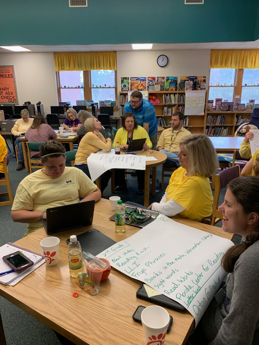 LCESCougars's tweet photo. Today was a GREAT day to be a LCES Cougar, Part 3...WHEW!  Faculty and Staff doing the work in MTSS Module 2.1-Establish Readiness to Build an Intervention System for School Teams. THEY ARE AWESOME! https://t.co/PbrMhYNrfe